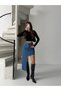 Women's Side Asymmetric Denim Skirt - 5