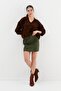 Suede mini skirt khaki