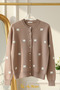 Women's Knitwear Cardigan Buttoned Crew Neck Short Bow Detail Cardigan - 3