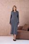 Women's Polo Neck Soft Textured Maxi Length Knit Dress - 6