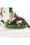 Cat Scratching Post Green with Plush Pad and Hanging Toy - 2