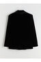 Double-Breasted Lapel Women's Velvet Blazer Jacket - 8