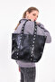 New Season Briella Black Shiny Faux Leather and Zippered Stylish Bag - 6
