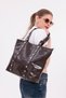 New Season Briella Bitter Brown Shiny Faux Leather and Zippered Stylish Bag - 7