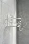 Single White Adhesive Bathroom Shelf + Set of 2 Hanger Hooks – Metal Shower Shampoo Holder (Adhesive/ - 6