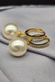 Pearl Earrings Antiallergic Non Tarnish Gold Steel 12mm - 4