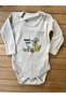 Eid Baby Boy 2-Piece Set Animal Printed Long Sleeve Corded Fabric Ribbed Knit Snap Fastener Baby Set - 4