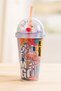 Suluk with a Straw 🦩   Flamingo Design Children's Cup 🦩   Colorful Beaded Lid Water Bottle Flask 600 ml - 2