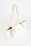Women's Palace Cream 3-Compartment Lined Snap Closure Faux Leather Handbag and Shoulder Bag - 4