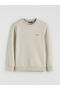 Southblue Beige Crew Neck Printed Men's Thick Sweatshirt W5Ny78Z8 - 5