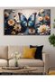 Blue Butterfly among Elegant Flowers One Piece Canvas - Canvas Painting - 2