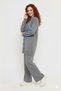 Women's Denim Detailed Pearl Embroidery Knitwear Jacket Pants Set - 2