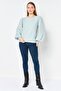 Women Scalloped Neck Knitted Sweater, Light Blue - 4