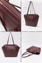 Burgundy D44 Women's Shoulder Bag with Strap Tie Detail and Zipper Closure for Daily Use, Work, and School - 5