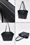 Black D44 Women's Shoulder Bag with Strap Detail, Zipper Closure, Suitable for Daily Use, Work, and School - 5