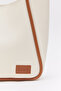 Cream - Tan D30 Modern Large Capacity Daily, Work and School Women's Shoulder Bag with Snap Fastener and Single Strap - 5