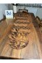 Snake Pattern Light Brown Faux Leather Runner - 2