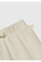 Girl's Ecru Logo Label Sweatpants with Bow Detail at the Waist and Elasticated Legs - 3