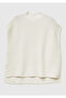 Women's cream wool blend ribbed sleeveless sweater - 2