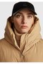 Women's Light Brown down Waist Lace-Up Hooded Long Puffer Coat - 6