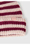 Boy's Ecru-Lilac Logo Label Color Block Beret - 3