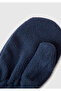 Boy's Navy Blue Logo Detailed Drawstring Gloves - 2