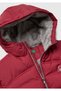 Boy's Burgundy Puffa Coat with Logo Patch on the Left Chest and Front Pocket Detail - 3