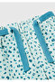 Girl's Mint Green All-Over Patterned Velvet Pants with Adjustable Waist and Drawstring - 3
