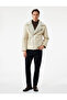 Slim Fit Plush Collar Winter Faux Leather Jacket with Zipper Pocket Detail - 2