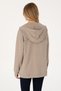 Women's Dark Beige Zippered Hooded Sweathirt 50309102-Vr088 - 5