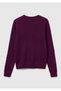 Women's plum 100% merino crew neck sweater - 4