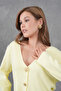 Women's Crew Neck Button Detail Soft Textured Knitwear Jacket 12315 - 2