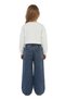 Girl's Holiday Casual Wide-Leg Palazzo Jeans-Sweatshirt Two-Piece Set - 2