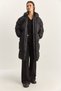 Women's Black Pocket Detailed Lined Hooded Long Puffer Coat 1129 60283868 - 3