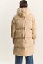 Women's Beige Pocket Detailed Lined Hooded Long Puffer Coat 1129 60283868 - 8