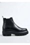 Men's black genuine leather thick sole chelsea boots - granite - 3