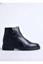 Men's black genuine leather zippered buckle boots - cool - 3