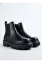 Men's black genuine leather thick sole chelsea boots - granite
