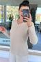 V-Neck Ribbed Knit Yumoş Blouse 6K303 - 3