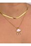 Pearlescent Cloud Rain Figure Gold Steel Necklace Combination Herringbone Snake Italian Chain Non-Tarnish Gift - 8
