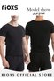 Men's Round Neck Shapewear Tops Stretch Slimming Muscle Wear Athletic Body Shaper Shirt - 3