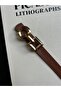 2-Piece Spire Interlocking Ring Pattern Women's Gold Buckle Belt Jacket Belt Dress Belt Trouser Belt - 2
