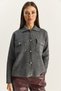 Women's Anthracite Gold Button Detailed Pocketed Knitwear Cardigan Th251074 60283884 - 4