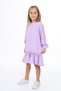 Girl's Printed Relax Fit Crew Neck Raglan Long Sleeve Flounce Dress - 2