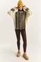 Women's Cream Ethnic Patterned Oversize Crew Neck Thick Knitwear Sweater 2529 60283875 - 3