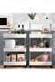 3-Tier Slim Rolling Storage Cart – Slide-Out Organizer, White - 3
