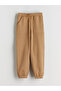 Kids Beige Elastic Waistband Boys Jogger Sweatpants 2-Piece Set - 3