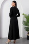 Mock Neck Long Sleeve Buckle Acrylic Dress 2025-4407 - 7