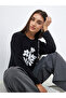 Black Floral Graphic Long Sleeve T-Shirt