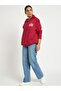 Red Oversized Fleece Graphic Hoodie - 6